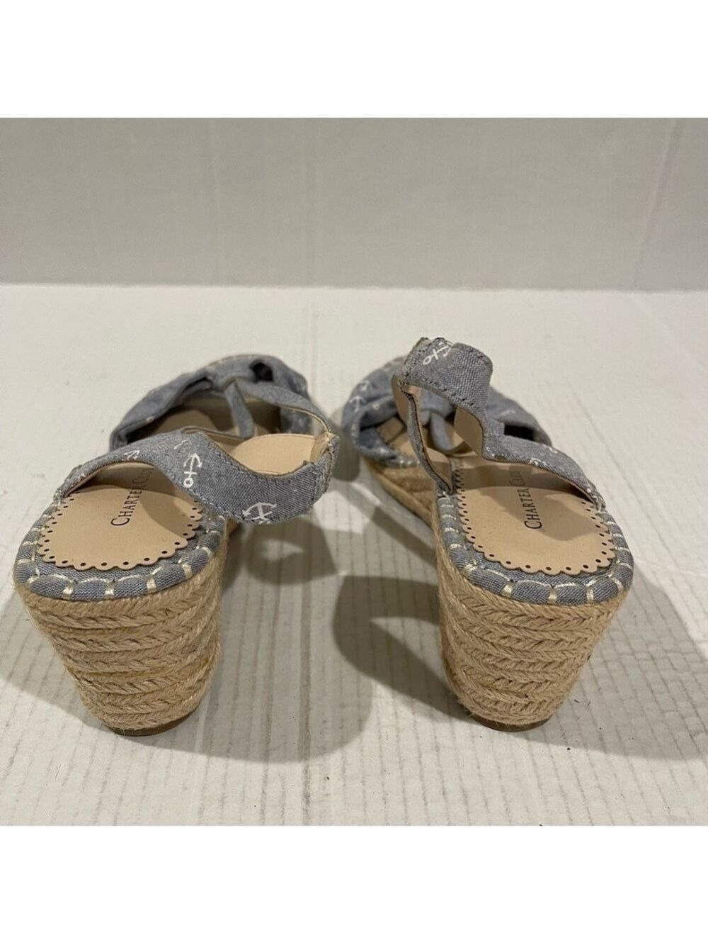 Women’s Charter Club Kika Blue Espadrille Wedges Size 11 US! - Picture 6 of 9